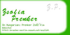 zsofia prenker business card